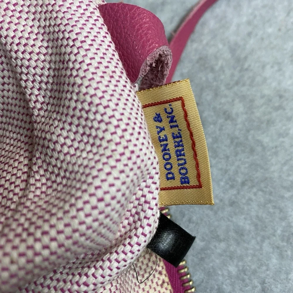 Dooney & Bourke Y2K Pink Leather Expandable Hobo Shoulder Bag Purse Crescent